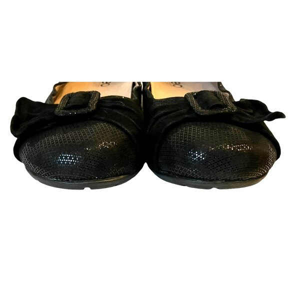 Abeo BIO System Black Tabitha Slip On LEATHER Ballet FLATS w/ ARCH SUPPORT-Sz 9N - Picture 4 of 16